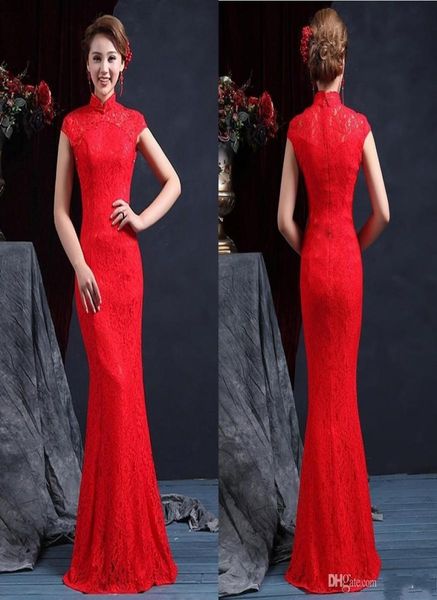 high neck sleeveless chinese mermaid cheongsam wedding dresses floor length zipper back red lace wedding dress bridal2427022, White
high neck sleeveless chinese mermaid cheongsam wedding dresses floor length zipper back red lace wedding dress bridal2427022, White