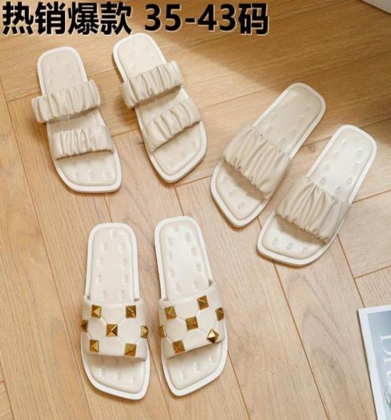 crossborder large size 43 sandals womens summer pleated soft leather flat bottom rivet fashion shoes slippers7044508, Black
crossborder large size 43 sandals womens summer pleated soft leather flat bottom rivet fashion shoes slippers7044508, Black