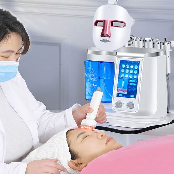 portable hydro machine water dermabrasion h2o2 7 in 1 hydrodermabrasion facial cleansing machine, Black;white
