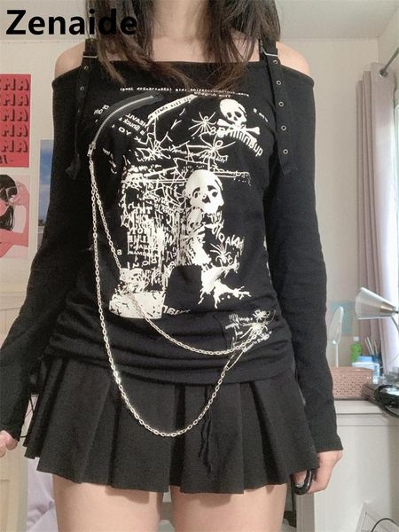t-shirt zenaide y2k dark academia grunge tshirt chain egirl goth skull graphic print vintage harajuku long sleeve tee black women, White
t-shirt zenaide y2k dark academia grunge tshirt chain egirl goth skull graphic print vintage harajuku long sleeve tee black women, White