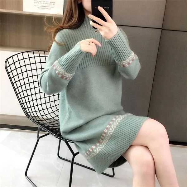 dresses autumn winter sweater dress women loose solid long knitted pullovers long sleeve korean green black sweaters dresses female, Black;gray
dresses autumn winter sweater dress women loose solid long knitted pullovers long sleeve korean green black sweaters dresses female, Black;gray
