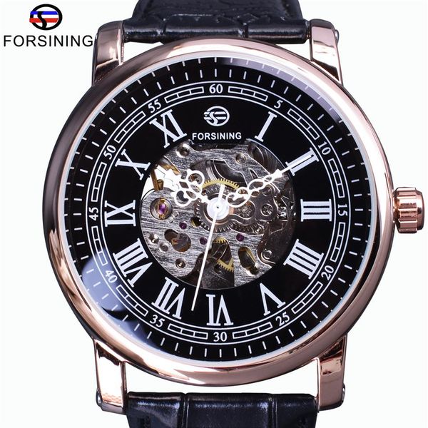 forsining retro series roman skeleton display black dial mechanical clock rose golden case mens automatic watch brand luxury260u, Slivery;brown
forsining retro series roman skeleton display black dial mechanical clock rose golden case mens automatic watch brand luxury260u, Slivery;brown