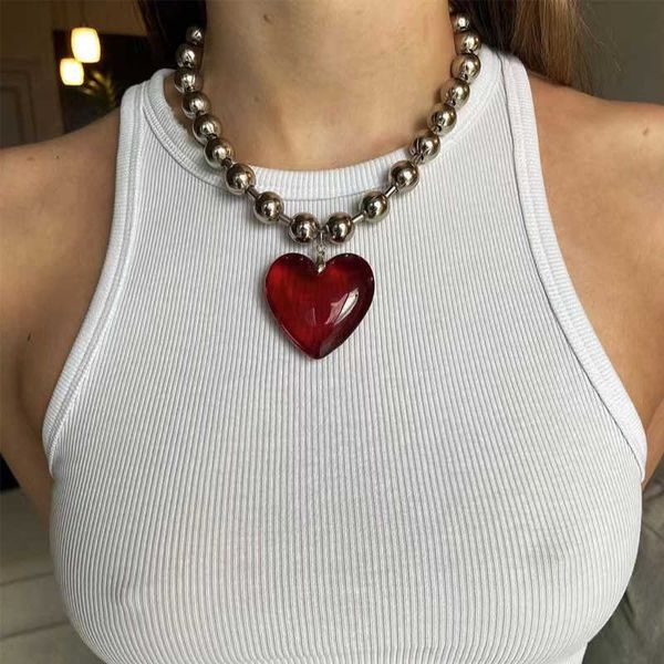 pendant necklaces hip hop minimalist colorful glass love heart pendant necklaces for women aesthetic beads chains short choker girls party j, Silver
pendant necklaces hip hop minimalist colorful glass love heart pendant necklaces for women aesthetic beads chains short choker girls party j, Silver