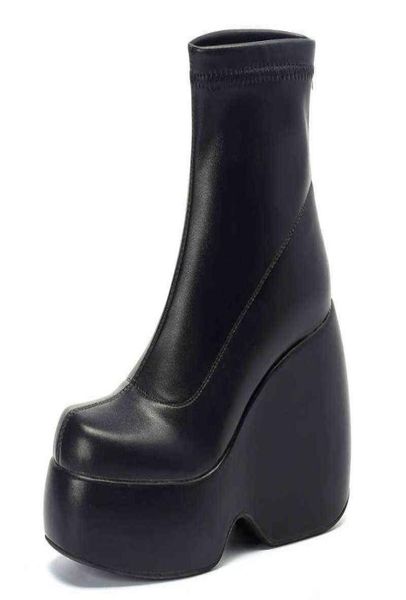 stretch punk style chunky platform ankle boot for women autumn winter shoes ladies high heels short boots bottine female black j227714511
stretch punk style chunky platform ankle boot for women autumn winter shoes ladies high heels short boots bottine female black j227714511
