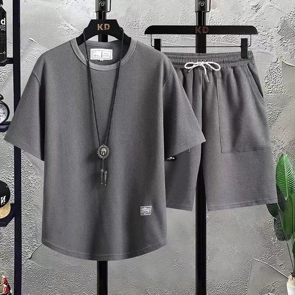 men's tracksuits men's waffle pattern 2 piece set shorts set summer tracksuit men fashion t-shirt harajuku fashion loose sweatsuit, Gray
men's tracksuits men's waffle pattern 2 piece set shorts set summer tracksuit men fashion t-shirt harajuku fashion loose sweatsuit, Gray
