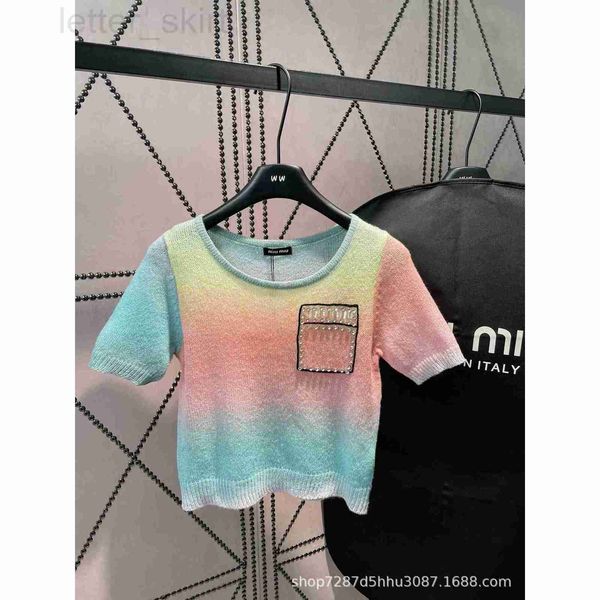 women's knits & tees designer 23 new spring and summer niche design knitted short sleeved sweet style soft breathable halo dyed wool ca, White
women's knits & tees designer 23 new spring and summer niche design knitted short sleeved sweet style soft breathable halo dyed wool ca, White