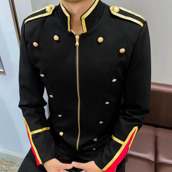 blazers retro stage suit men party blazer slim fit jacket singer coat performer coat european style palace prince gold thread surround, White;black
blazers retro stage suit men party blazer slim fit jacket singer coat performer coat european style palace prince gold thread surround, White;black