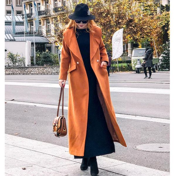 fur 2022 autumn and winter women's new long kneelength golden brown large lapel slim and thin fashion thick woolen coat, Black
fur 2022 autumn and winter women's new long kneelength golden brown large lapel slim and thin fashion thick woolen coat, Black