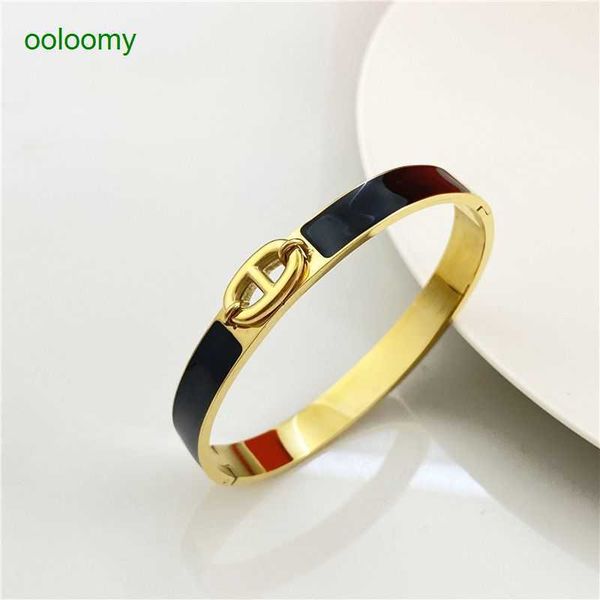 hemres designer bracelet h family's new enamel pig nose love product anchor chain 8-way buckle couple all in one style gold bracelet fo, Black
hemres designer bracelet h family's new enamel pig nose love product anchor chain 8-way buckle couple all in one style gold bracelet fo, Black