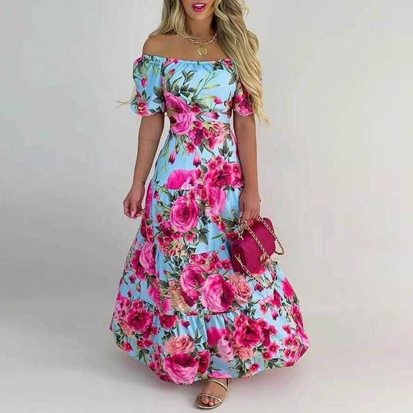 womens summer dresses floral off neck puff sleeve long wing dress high waist for, Black;gray
womens summer dresses floral off neck puff sleeve long wing dress high waist for, Black;gray