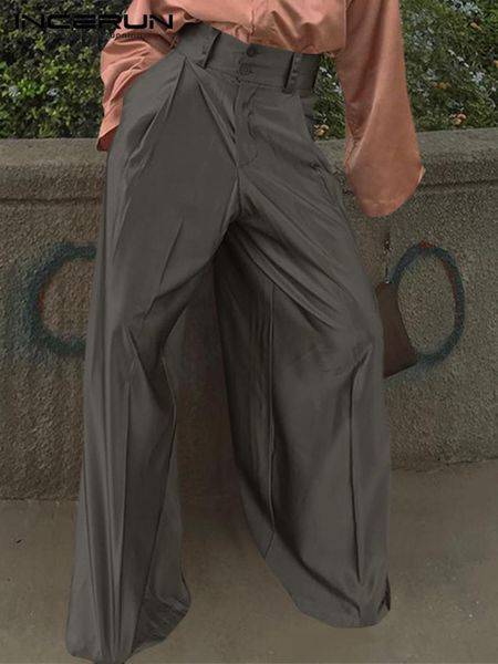 pants fashion men pants solid color button high waist pockets leisure wide leg trousers men 2022 streetwear casual pantalon incerun, Black
pants fashion men pants solid color button high waist pockets leisure wide leg trousers men 2022 streetwear casual pantalon incerun, Black