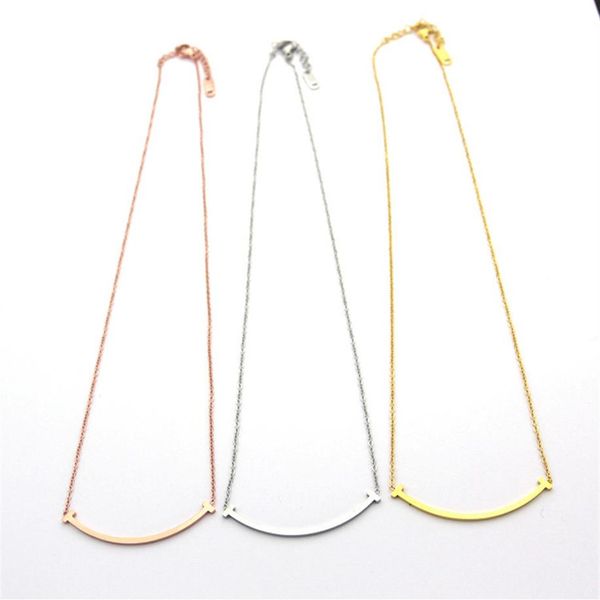 womens smile necklace designer jewelry medium smiley face necklace gold silvery rose gold complete brand as wedding christmas gift222n, Silver