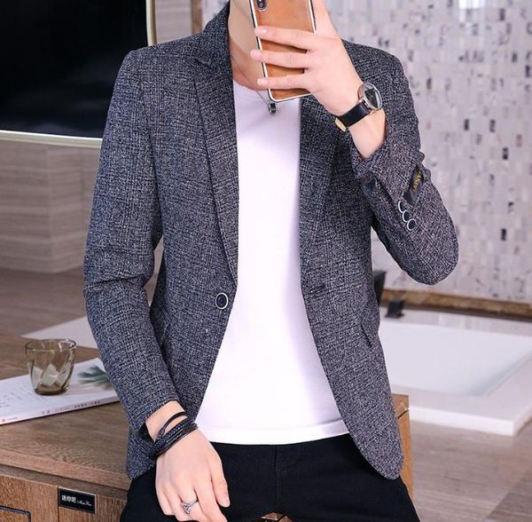 blazers suit men's spring and autumn new style youth simple small suit casual suit men's single buckle, White;black
blazers suit men's spring and autumn new style youth simple small suit casual suit men's single buckle, White;black