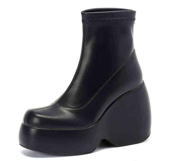 stretch punk style chunky platform ankle boot for women autumn winter shoes ladies high heels short boots bottine female black j221881393
stretch punk style chunky platform ankle boot for women autumn winter shoes ladies high heels short boots bottine female black j221881393