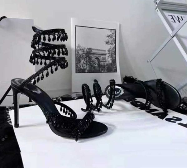 pendant gorgeous sandals luxury designer rene caovilla crystal light wrapped foot ring stiletto wedding shoes rhinestone high heeled gladiat, Black
pendant gorgeous sandals luxury designer rene caovilla crystal light wrapped foot ring stiletto wedding shoes rhinestone high heeled gladiat, Black