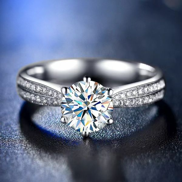 new diamond ring europe and the united states rings popular inset double row zircon luxury rings for women, Silver
new diamond ring europe and the united states rings popular inset double row zircon luxury rings for women, Silver