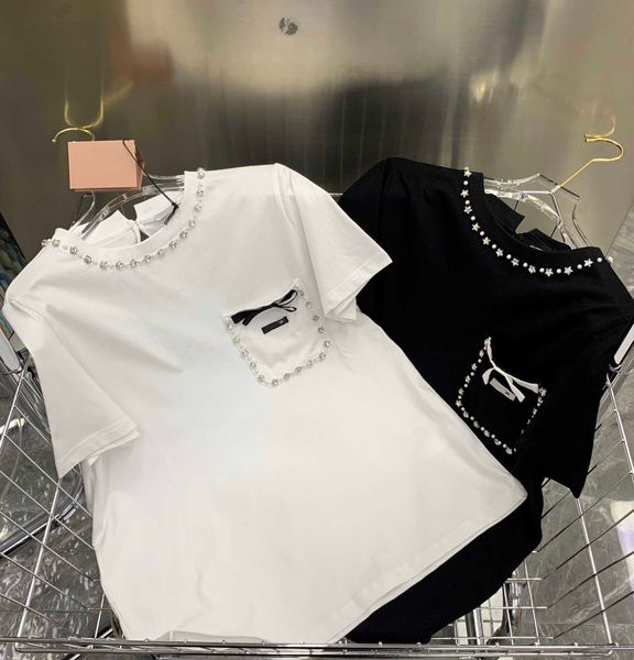 23ss tee womens t-shirt womens designer clothing round neck pure cotton heavy industry pearl star diamond bow tie decoration short sleeve t, White
23ss tee womens t-shirt womens designer clothing round neck pure cotton heavy industry pearl star diamond bow tie decoration short sleeve t, White