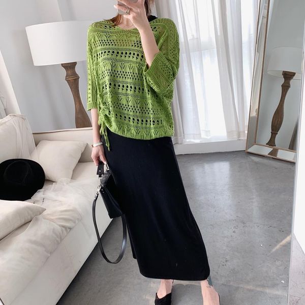 dress fashion dress suit female spring and summer new loose hollowed out strap knitted bat shirt vest dress twopiece suit, White
dress fashion dress suit female spring and summer new loose hollowed out strap knitted bat shirt vest dress twopiece suit, White