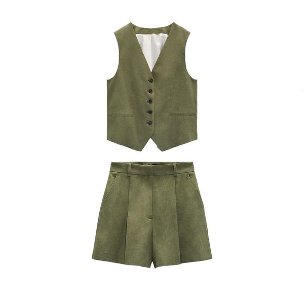 women's tracksuits zach aiisa women's vneck sleeveless slim linen blended custom vest allmatch high waist basic casual wideleg sho, Gray 
women's tracksuits zach aiisa women's vneck sleeveless slim linen blended custom vest allmatch high waist basic casual wideleg sho, Gray