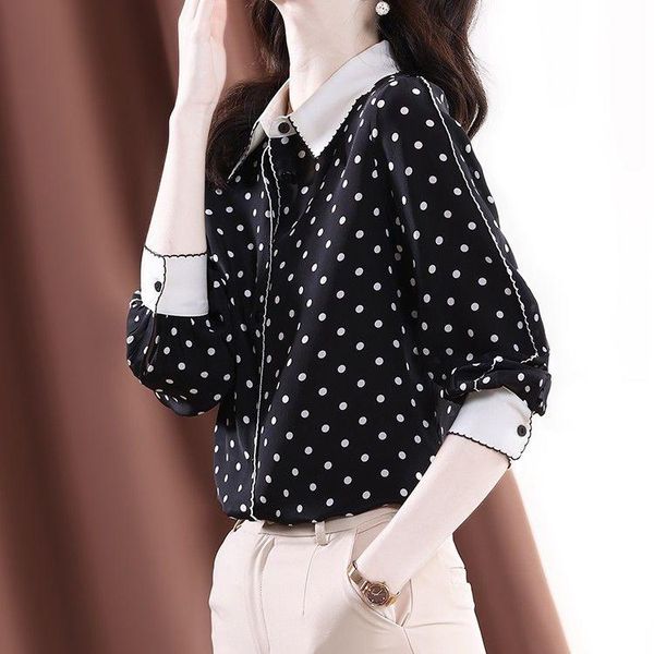 polos spring new polka dot blouses silk shirts women's long sleeve polo bottoming shirt fashion 4xl, White
polos spring new polka dot blouses silk shirts women's long sleeve polo bottoming shirt fashion 4xl, White