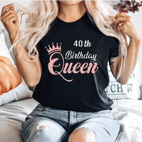 t-shirt 40th birthday queen women t shirt 40 years old party clothes ladies streetwear graphic tee mothers day gift wife girlfriend top, White
t-shirt 40th birthday queen women t shirt 40 years old party clothes ladies streetwear graphic tee mothers day gift wife girlfriend top, White