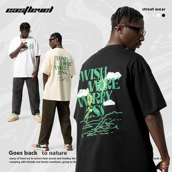 t shirt high street short sleeve men's t-shirt fashion brand loose large neckline pure cotton t-shirt couple, White;black
t shirt high street short sleeve men's t-shirt fashion brand loose large neckline pure cotton t-shirt couple, White;black