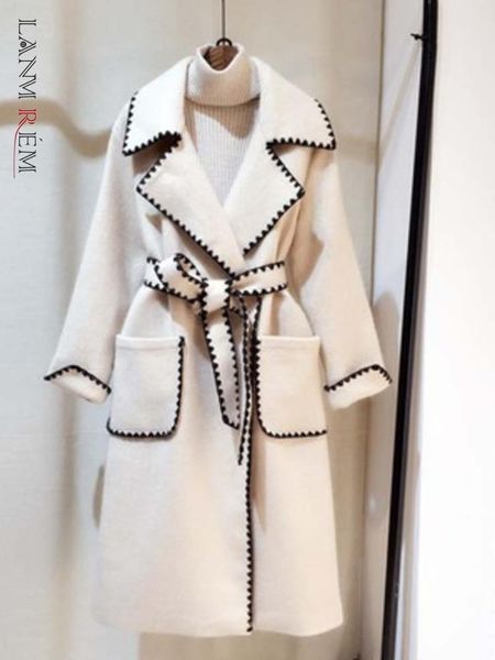 fur lanmrem woolen coats for women lapel long sleeves belt coats fashion korean style stitching color autumn winter coats new tc583, Black
fur lanmrem woolen coats for women lapel long sleeves belt coats fashion korean style stitching color autumn winter coats new tc583, Black