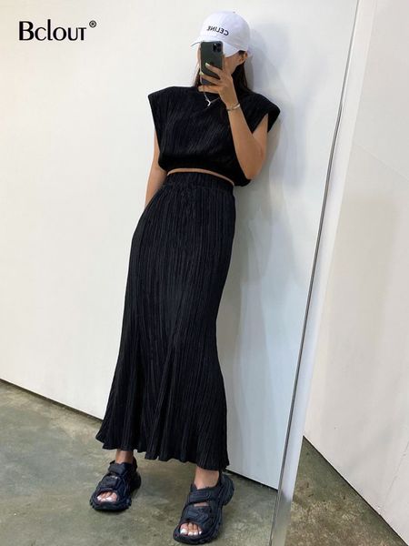 two piece dress bclout elegant pink skirt sets 2 pieces womens outfits spring o-neck sleeveless crop black elastic waist long skirts suits, White
two piece dress bclout elegant pink skirt sets 2 pieces womens outfits spring o-neck sleeveless crop black elastic waist long skirts suits, White