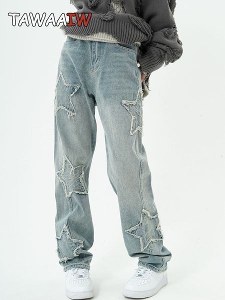 women's jeans tawaaiw american retro pentagon baggy jean blue stars boyfriend for women denim trouser nts y2k chic 2023 230422
women's jeans tawaaiw american retro pentagon baggy jean blue stars boyfriend for women denim trouser nts y2k chic 2023 230422