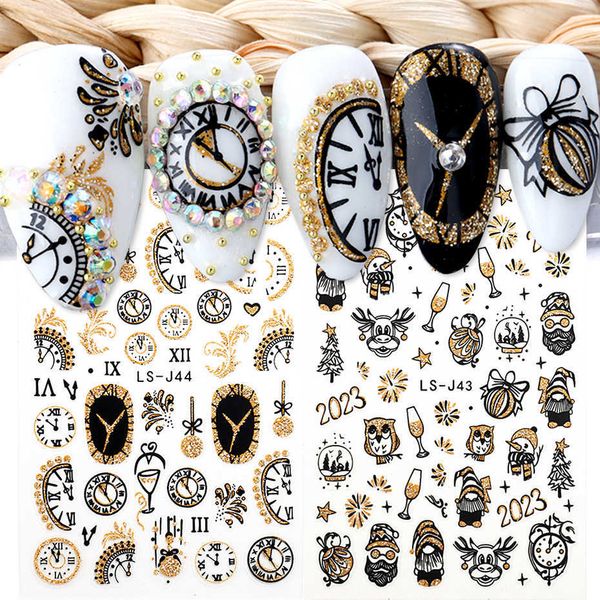 stickers decals new year 2023 clock nails sticker gold shiny glitter luxurious watch countdown festive winter festival manicure decal tip ls, Black
stickers decals new year 2023 clock nails sticker gold shiny glitter luxurious watch countdown festive winter festival manicure decal tip ls, Black