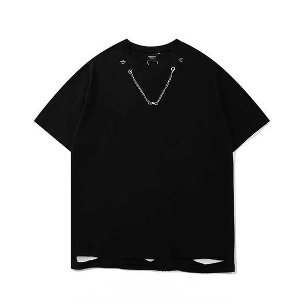 26% off trendy hip-hop personality solid color with chain half sleeve t-shirt street hem hole loose round neck short sleeved men, White;black
26% off trendy hip-hop personality solid color with chain half sleeve t-shirt street hem hole loose round neck short sleeved men, White;black