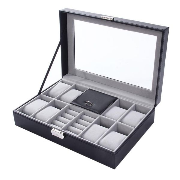 watch boxes mixed grids wacth box leather case storage organizer luxury jewelry ring display black quality 2 in 1273c, Black;blue
watch boxes mixed grids wacth box leather case storage organizer luxury jewelry ring display black quality 2 in 1273c, Black;blue