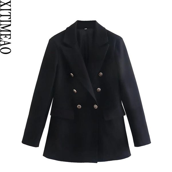 pants xitimeao women fashion office wear double breasted blazer coat vintage long sleeve pockets female outerwear chic, White
pants xitimeao women fashion office wear double breasted blazer coat vintage long sleeve pockets female outerwear chic, White