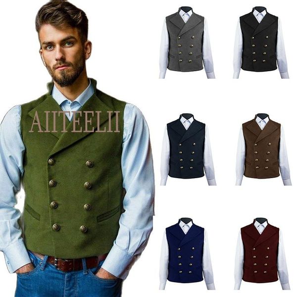 blazers men's suit vest double breasted suede sleeveless jacket vintage steampunk waistcoat for men, White;black
blazers men's suit vest double breasted suede sleeveless jacket vintage steampunk waistcoat for men, White;black