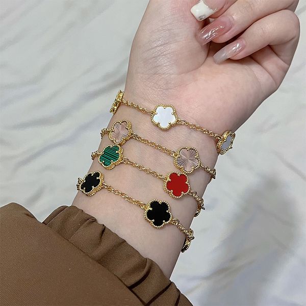 With Box Designer Best Girls Bracelet Four Leaf Bracelet Luxury Bracelets For Women Popular Woman Designer Fresh And Beautiful Jewelry Sophistication Five Flowers, 14 - green+rose gold
With Box Designer Best Girls Bracelet Four Leaf Bracelet Luxury Bracelets For Women Popular Woman Designer Fresh And Beautiful Jewelry Sophistication Five Flowers, 14 - green+rose gold