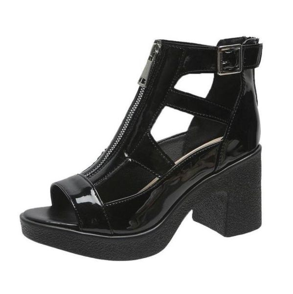 sandals luxury women square high heeled peep toe gladiator sandalias patent leather summer heightening platform elegant shoes1481996, Black
sandals luxury women square high heeled peep toe gladiator sandalias patent leather summer heightening platform elegant shoes1481996, Black