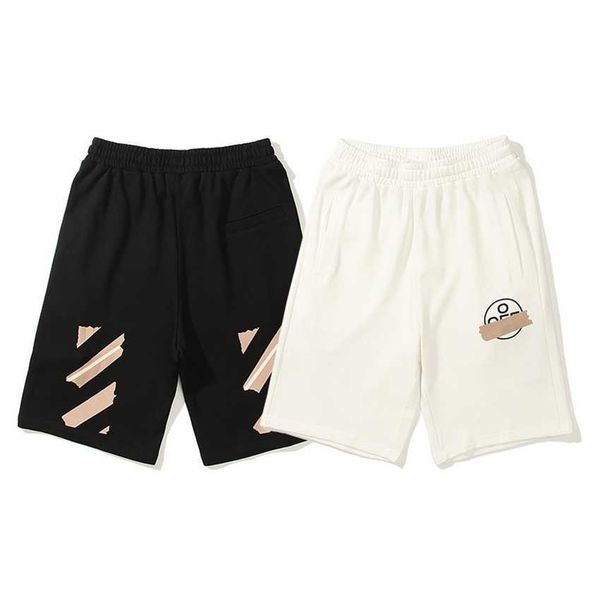 summer new fashion airport tape casual sports shorts ow men's and women's beach capris, White;black
summer new fashion airport tape casual sports shorts ow men's and women's beach capris, White;black