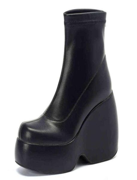 stretch punk style chunky platform ankle boot for women autumn winter shoes ladies high heels short boots bottine female black j223657515
stretch punk style chunky platform ankle boot for women autumn winter shoes ladies high heels short boots bottine female black j223657515