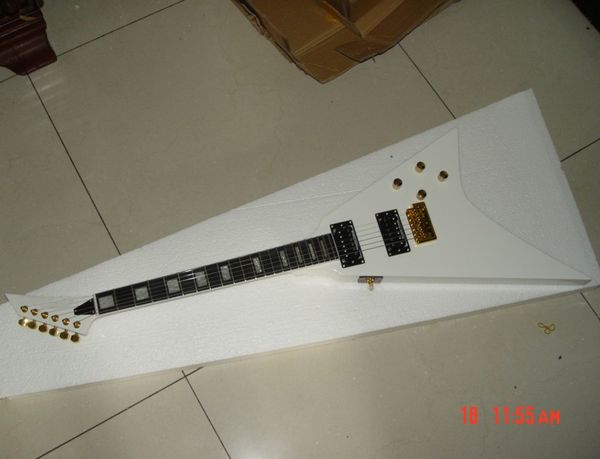 musical instruments white flying v electric guitar 58