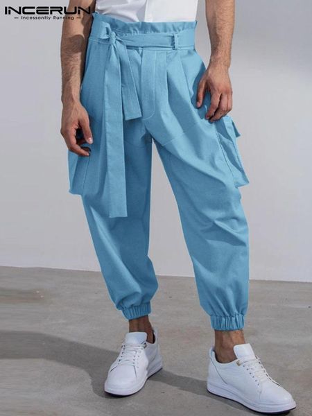pants men casual pants 2022 solid color lace up joggers loose pantalon workout pockets streetwear trousers men with belt s5xl incerun, Black
pants men casual pants 2022 solid color lace up joggers loose pantalon workout pockets streetwear trousers men with belt s5xl incerun, Black