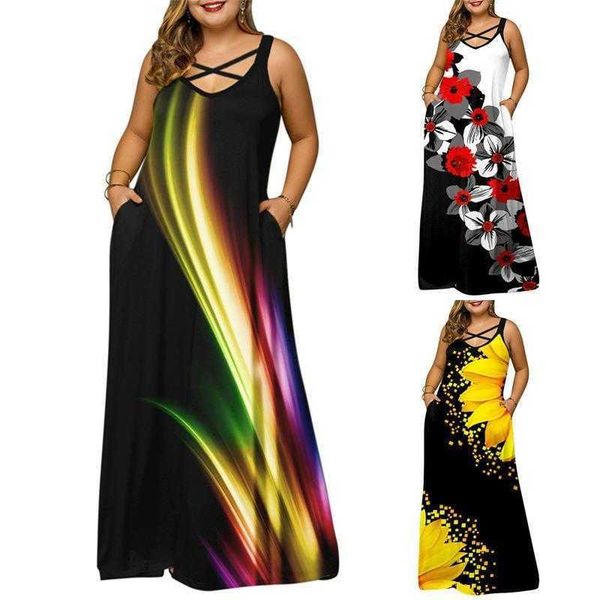 summer large size swing dress womens v neck positioning printed loose pockets, Black;gray
summer large size swing dress womens v neck positioning printed loose pockets, Black;gray