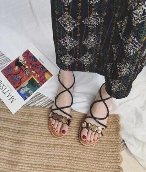 the new korean version of the cross belt retro students simple fairy roman sandals 6986020, Black
the new korean version of the cross belt retro students simple fairy roman sandals 6986020, Black