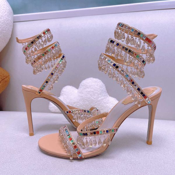 crystal lamp stiletto heel sandals for womens shoe rene caovilla cleo rhinestone studded snake strass shoes luxury designers 9.5cm high heel, Black
crystal lamp stiletto heel sandals for womens shoe rene caovilla cleo rhinestone studded snake strass shoes luxury designers 9.5cm high heel, Black