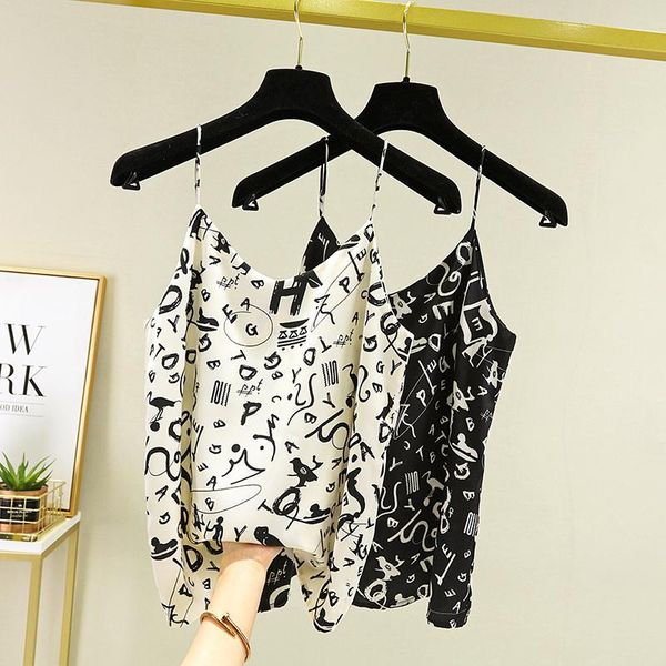 tanks 2022 women letter print tank satin boho casual female ladies summer camisole camis clothes for women, Black;white
tanks 2022 women letter print tank satin boho casual female ladies summer camisole camis clothes for women, Black;white