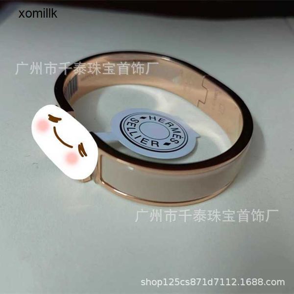 hermm designer bracelet igh version letter enamel bracelet couple style narrow 18k rose gold cnc g8ak, Black