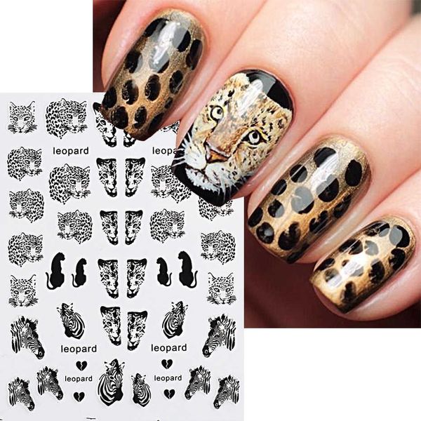 stickers decals 3d arte do prego adesivos animais selvagens leopardo zebra cabea design sliders autoadesivo decalques para manicure decorao, Black
stickers decals 3d arte do prego adesivos animais selvagens leopardo zebra cabea design sliders autoadesivo decalques para manicure decorao, Black