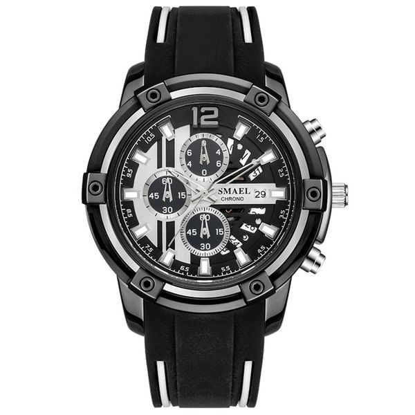 smael relogio masculino smael rubber strap men's fashion quartz watch sl-9081 fine dial pin button 30m waterproof wrist watch262p, Slivery;brown
smael relogio masculino smael rubber strap men's fashion quartz watch sl-9081 fine dial pin button 30m waterproof wrist watch262p, Slivery;brown