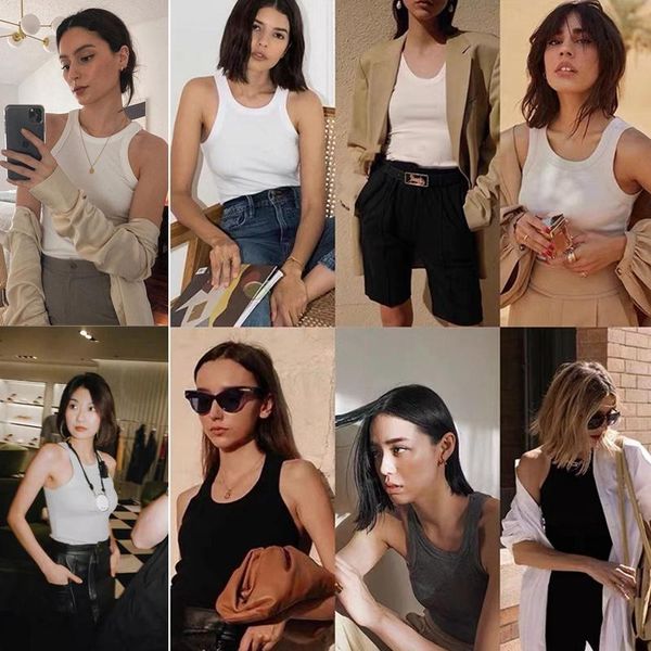tanks (have lable)toteme espera base vest for women wearing sleeveless temperamental skinny suits underneath with organic cotton, Black;white
tanks (have lable)toteme espera base vest for women wearing sleeveless temperamental skinny suits underneath with organic cotton, Black;white