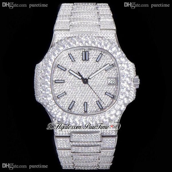 2021 twf paved diamonds 5711 324sc 324cs automatic mens watch stick markers fully iced out diamond stainless steel bracelet super 191g, Slivery;brown
2021 twf paved diamonds 5711 324sc 324cs automatic mens watch stick markers fully iced out diamond stainless steel bracelet super 191g, Slivery;brown