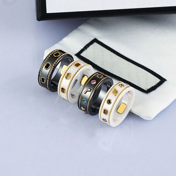 designer heart ring for mens womens black white ceramic love rings high-end quality couples wedding ringss with box designers bague g777, Silver
designer heart ring for mens womens black white ceramic love rings high-end quality couples wedding ringss with box designers bague g777, Silver